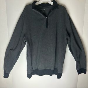 Men’s Gray Van Heusen Fleece Pullover with black trim, Size M